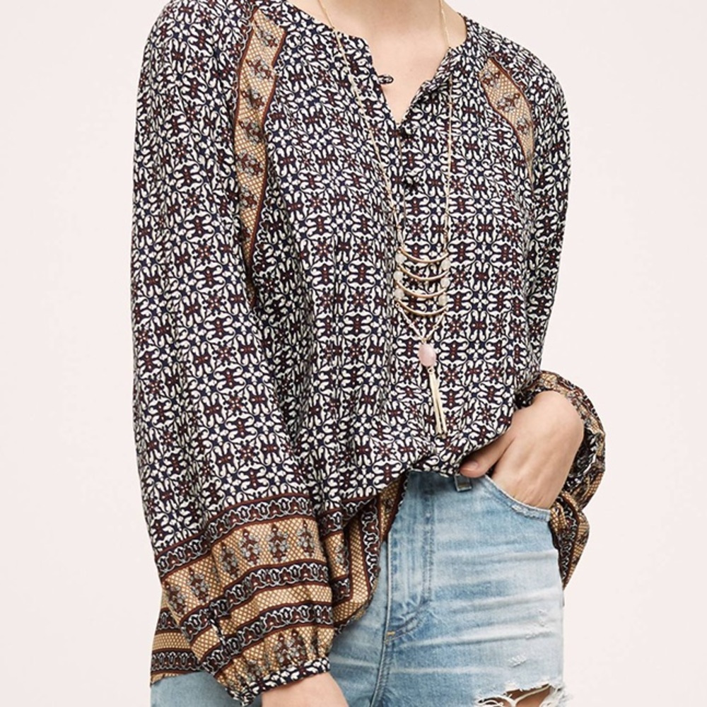 Anthropologie‎ 11-1TYLHO Aubina blouse boho peasant